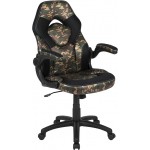 X10 Gaming Chair Racing Office Ergonomic Computer PC Adjustable Swivel Chair with Flip-up Arms, Camouflage/Black LeatherSoft