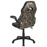 X10 Gaming Chair Racing Office Ergonomic Computer PC Adjustable Swivel Chair with Flip-up Arms, Camouflage/Black LeatherSoft