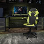 X10 Gaming Chair Racing Office Ergonomic Computer PC Adjustable Swivel Chair with Flip-up Arms, Neon Green/Black LeatherSoft