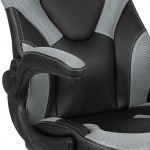 X10 Gaming Chair Racing Office Ergonomic Computer PC Adjustable Swivel Chair with Flip-up Arms, Gray/Black LeatherSoft