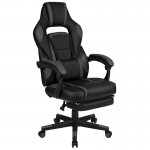 Ergonomic Computer Chair with Fully Reclining Back/Arms, Slide-Out Footrest, Massaging Lumbar - Black/Gray