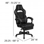 Ergonomic Computer Chair with Fully Reclining Back/Arms, Slide-Out Footrest, Massaging Lumbar - Black/Gray