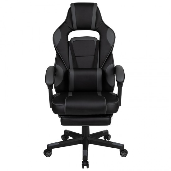 Ergonomic Computer Chair with Fully Reclining Back/Arms, Slide-Out Footrest, Massaging Lumbar - Black/Gray