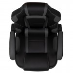 Ergonomic Computer Chair with Fully Reclining Back/Arms, Slide-Out Footrest, Massaging Lumbar - Black/Gray