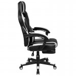 X40 Gaming Chair Racing Ergonomic Computer Chair with Fully Reclining Back/Arms, Slide-Out Footrest, Massaging Lumbar - White