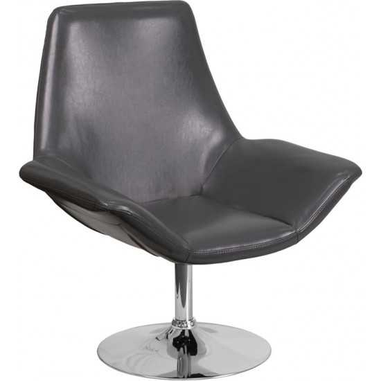 HERCULES Sabrina Series Gray LeatherSoft Side Reception Chair