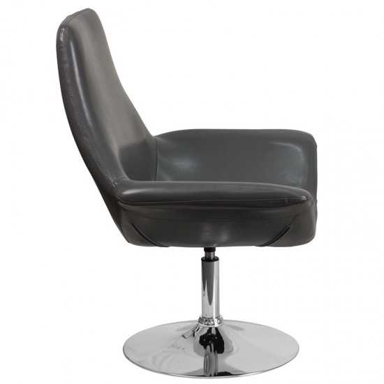 HERCULES Sabrina Series Gray LeatherSoft Side Reception Chair