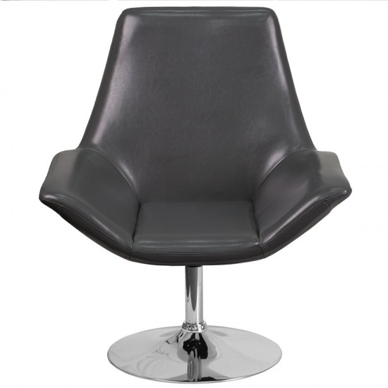 HERCULES Sabrina Series Gray LeatherSoft Side Reception Chair