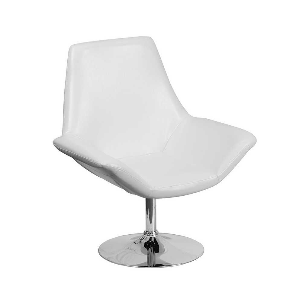 HERCULES Sabrina Series White LeatherSoft Side Reception Chair