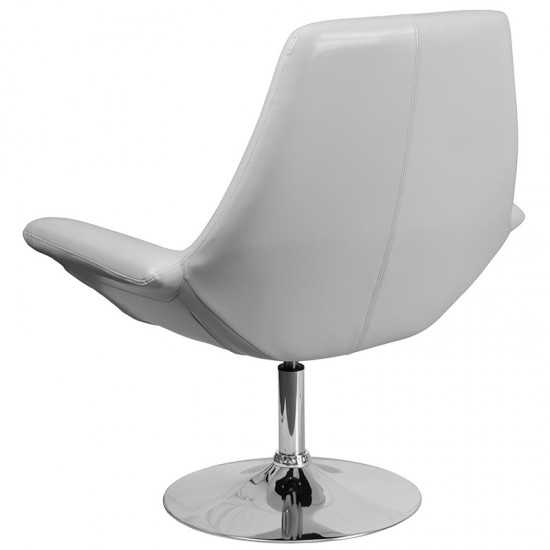 HERCULES Sabrina Series White LeatherSoft Side Reception Chair