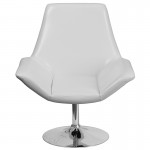 HERCULES Sabrina Series White LeatherSoft Side Reception Chair