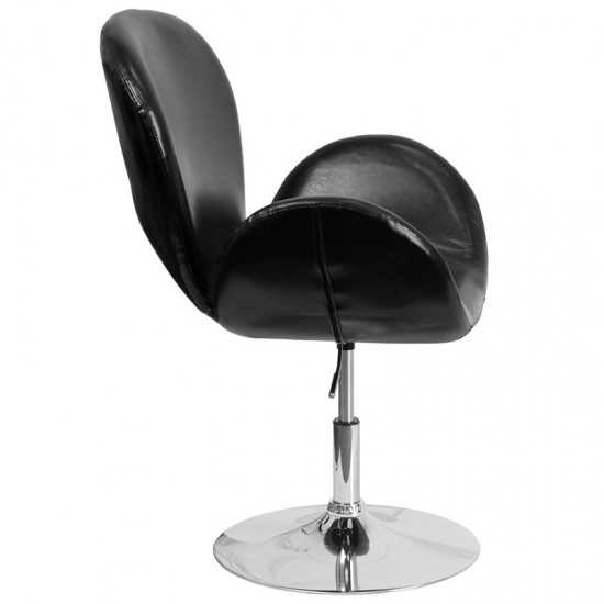 HERCULES Trestron Series Black LeatherSoft Side Reception Chair with Adjustable Height Seat