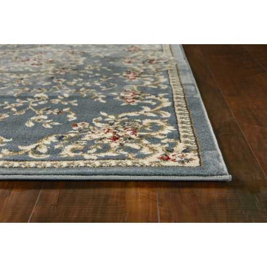 Avalon Slate Blue Aubusson 2' x 7'7" Runner Rug