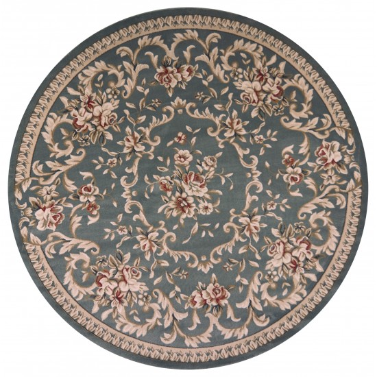 Avalon Slate Blue Aubusson 7'10" Round Rug