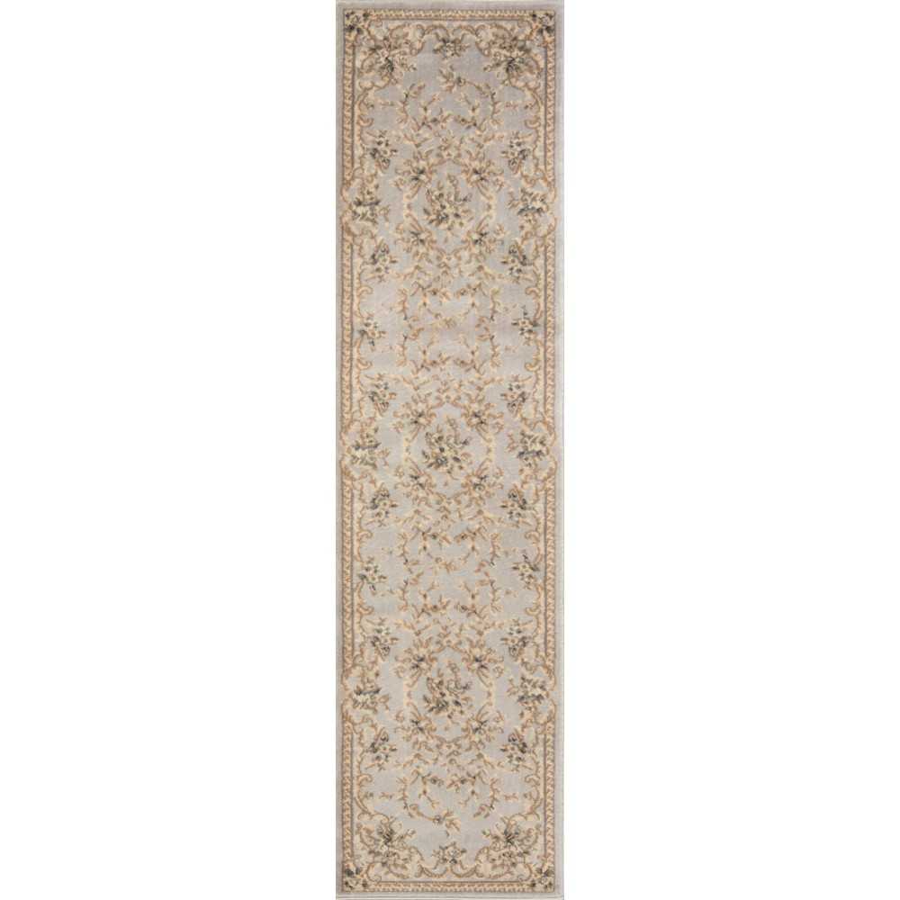 Avalon Light Grey Aubusson 2' x 7'7" Runner Rug Avalon Light Grey Aubusson 2' x 7'7" Runner Rug