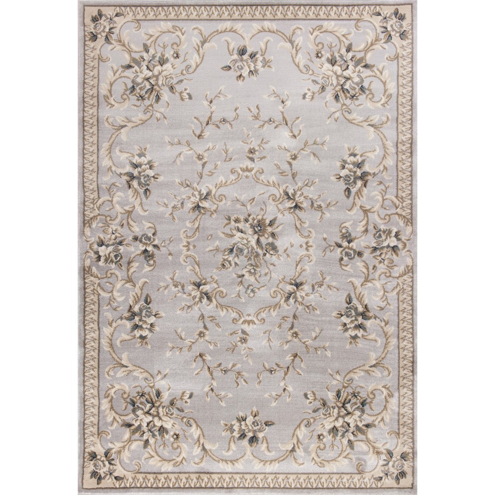 Avalon Light Grey Aubusson 3'3" x 5'3" Rug