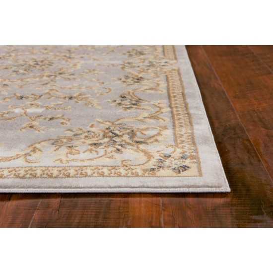 Avalon Light Grey Aubusson 3'3" x 5'3" Rug