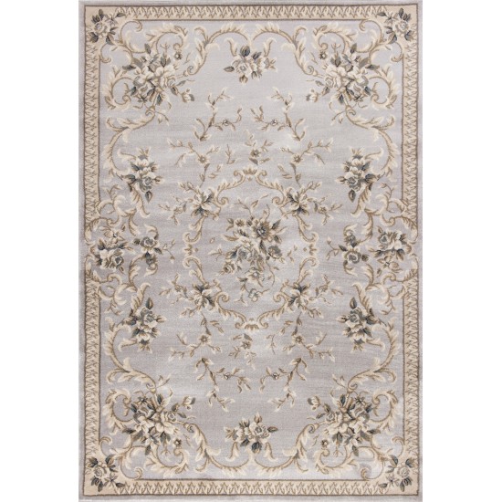 Avalon Light Grey Aubusson 5'3" x 7'7" Rug