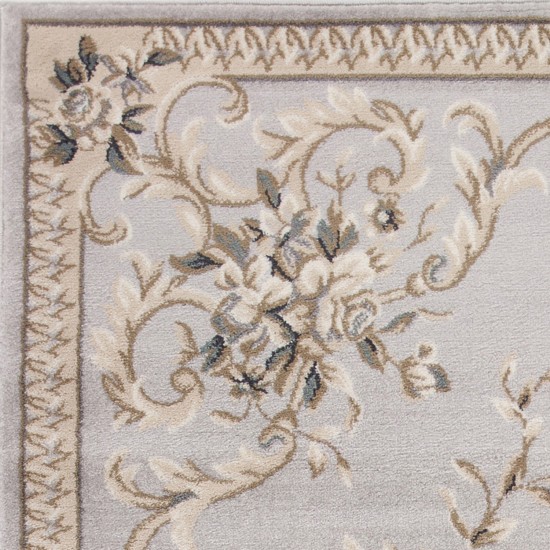 Avalon Light Grey Aubusson 9' x 12' Rug