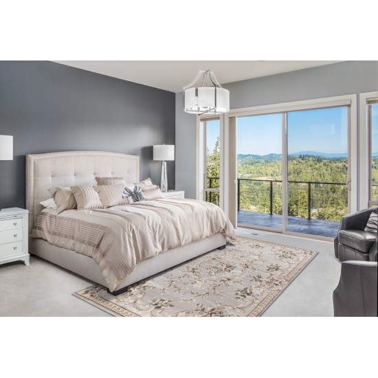 Avalon Light Grey Aubusson 9' x 12' Rug
