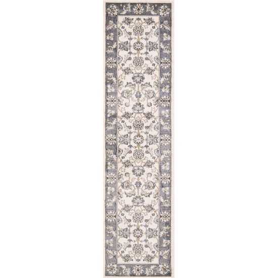 Avalon Ivory/Grey Mahal 2' x 7'7" Runner Rug