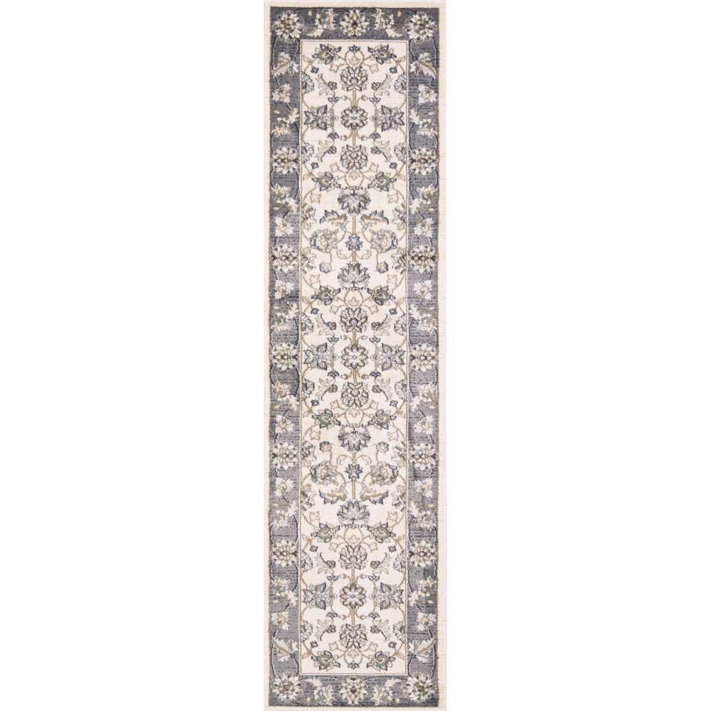 Avalon Ivory/Grey Mahal 2' x 7'7" Runner Rug