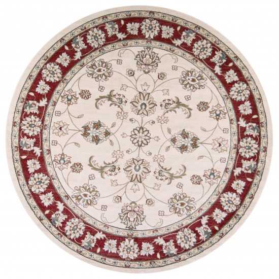 Avalon Ivory/Red Mahal 7'10" Round Rug