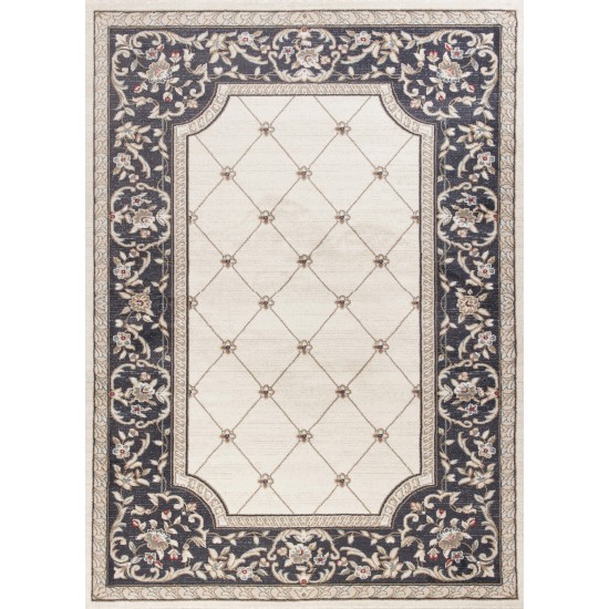 Avalon Ivory/Grey Courtyard 3'3" x 5'3" Rug