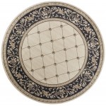 Avalon Ivory/Grey Courtyard 7'10" Round Rug