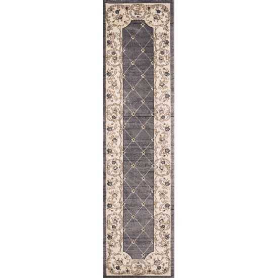 Avalon Grey/Ivory Courtyard 2' x 7'7" Runner Rug