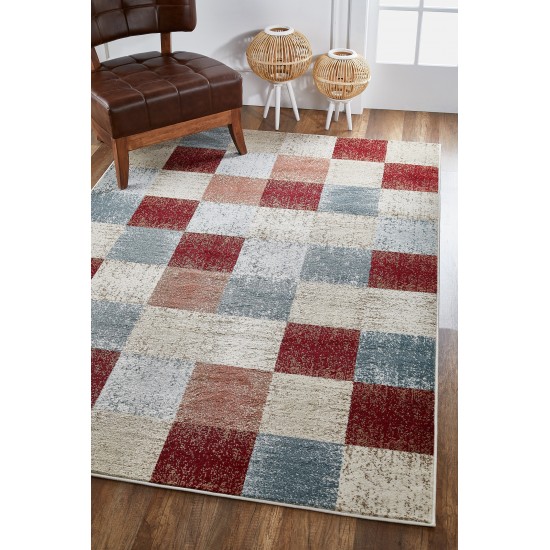 Avalon Brown Checkered 2' x 7'7" Runner Rug