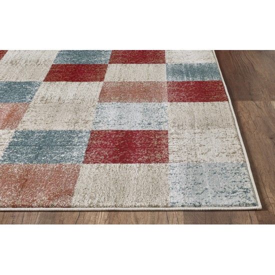 Avalon Brown Checkered 5'3" x 7'7" Rug