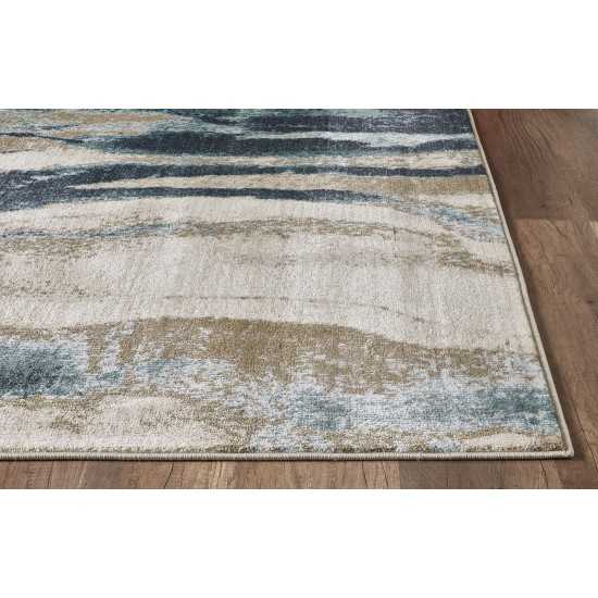 Avalon Ivory/Blue Wonder 2' x 7'7" Runner Rug