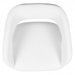 Contemporary White Vinyl Adjustable Height Barstool with Rounded Mid-Back and Gold Base
