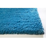 Bliss Highlighter Blue Shag 2'3" x 7'6" Runner Rug