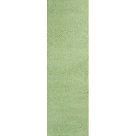 Bliss Spearmint Green Shag 2'3" x 7'6" Runner Rug