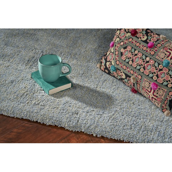 Bliss Blue Heather Shag 2'3" x 7'6" Runner Rug