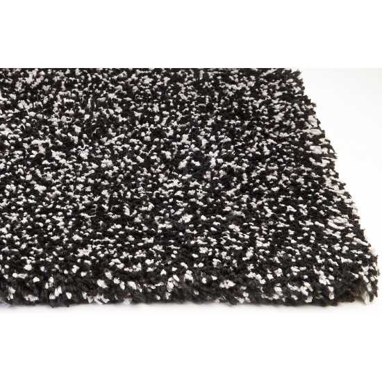 Bliss Black Heather Shag 2'3" x 7'6" Runner Rug