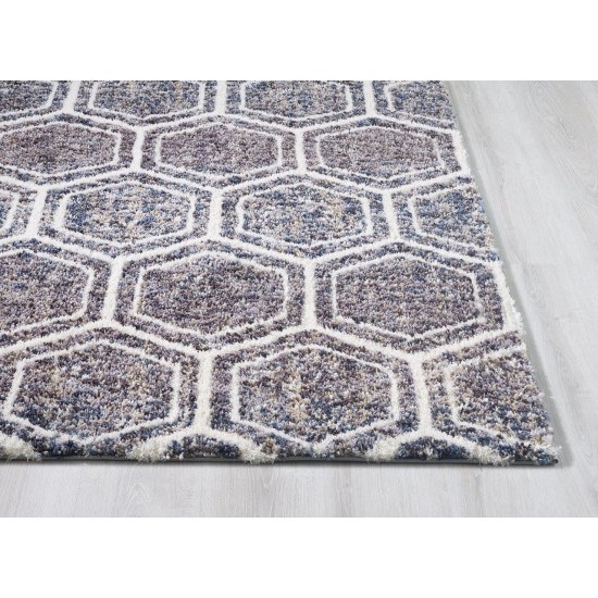 Bungalow Grey/Teal Dimensions 2'2" x 7'6" Runner Rug