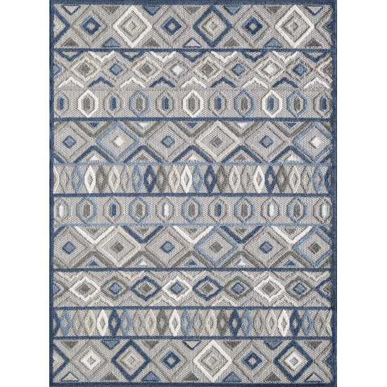 Calla Grey/Blue Aztec 2'2" x 4' Rug