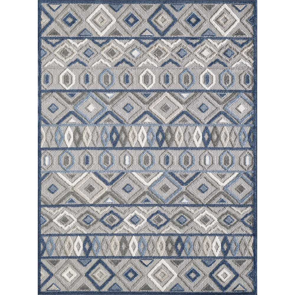 Calla Grey/Blue Aztec 2'2" x 4' Rug