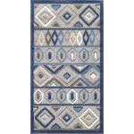 Calla Grey/Blue Aztec 6'7" x 9' Rug