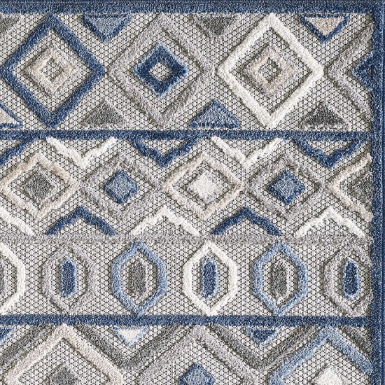 Calla Grey/Blue Aztec 6'7" x 9' Rug