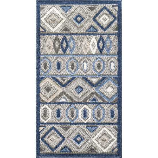 Calla Grey/Blue Aztec 7'10" x 9'10" Rug