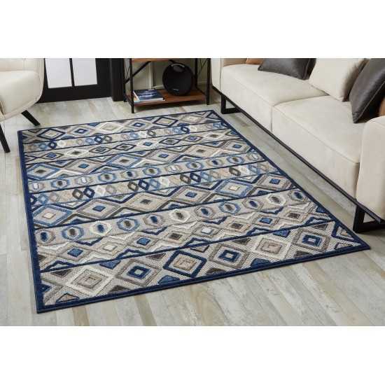 Calla Grey/Blue Aztec 7'10" x 9'10" Rug