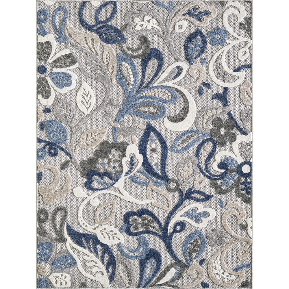 Calla Grey/Blue Leila 2'2" x 4' Rug