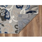 Calla Grey/Blue Leila 5'3" x 7' Rug