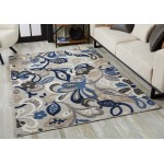 Calla Grey/Blue Leila 5'3" x 7' Rug