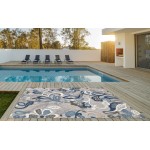 Calla Grey/Blue Leila 5'3" x 7' Rug