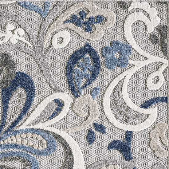 Calla Grey/Blue Leila 5'3" x 7' Rug